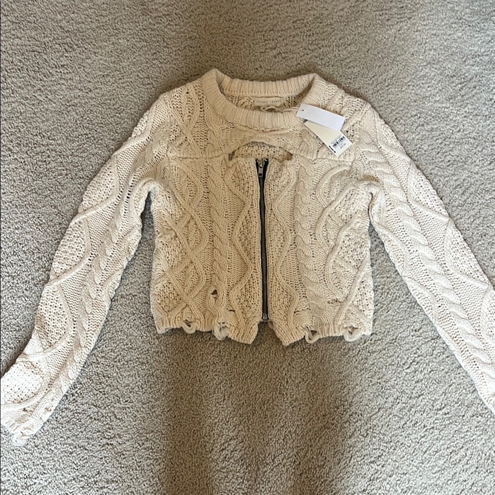 Gilded Intent Cream Quilted Cardigan